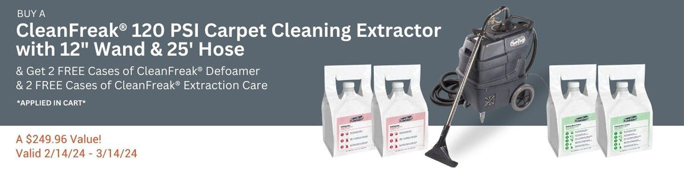 Free Chemicals with Purchase of CleanFreak 120 PSI Carpet Cleaning Extractor