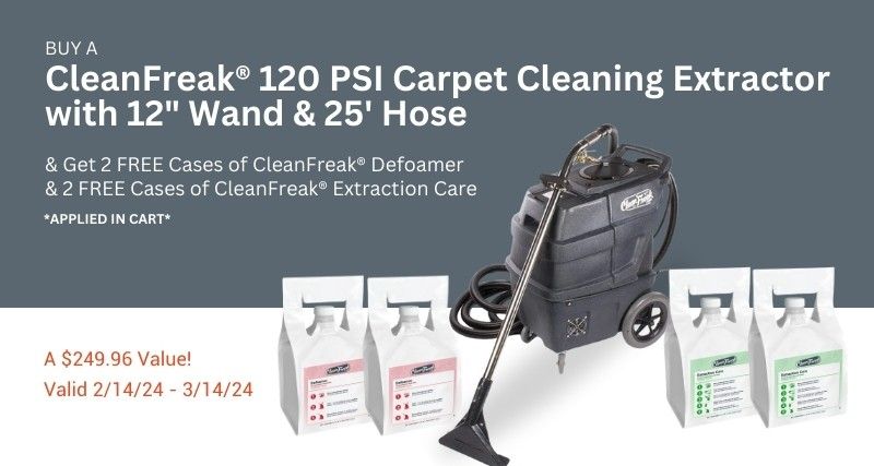 Free Chemicals with Purchase of CleanFreak 120 PSI Carpet Cleaning Extractor
