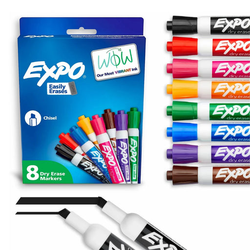 Expo Low-Odor Dry Erase Markers (Assorted Colors) - Pack of 8 Thumbnail