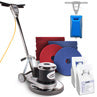 Hard floor scrubbing package with accessories