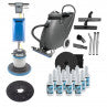 Floor scrubbing and polishing package with accessories