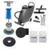 Floor scrubbing and polishing package with accessories