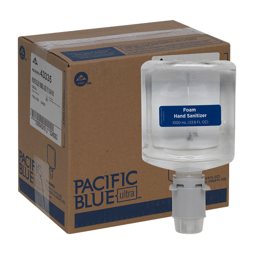 Pacific Blue Ultra foam hand sanitizer dispenser bottle with its brown cardboard shipping box Thumbnail