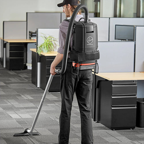 Hoover HVRPWR Cordless Backpack Vacuum Cleaning an Office Thumbnail