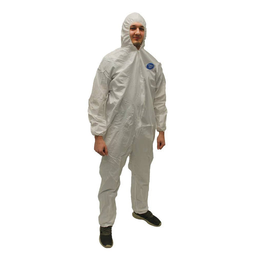 Malt by Impact ProMax Microporous White Coveralls with Zipper Front, Attached Hood, Elastic Wrists and Ankles Thumbnail