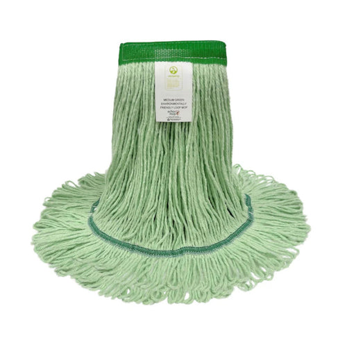 Kelsan Green Cotton, Rayon & Synthetic Blend All Purpose Mop with 1.25 Headband (Size: Medium | Looped Ends) Thumbnail