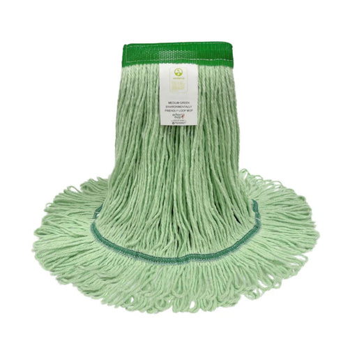 Kelsan Green Cotton, Rayon & Synthetic Blend All Purpose Mop with 1.25 Headband (Size: Medium | Looped Ends) Thumbnail