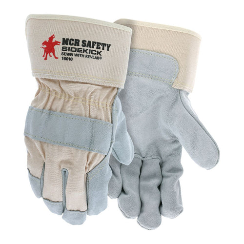 MCR Safety Sidekick #16010 Leather Palm Work Gloves Thumbnail