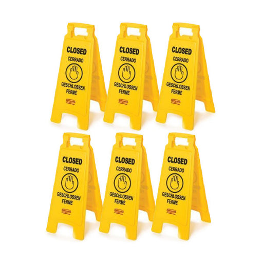 Rubbermaid® 4-Language 'Closed' Mutli-Purpose Floor Sign - Case of 6 Thumbnail