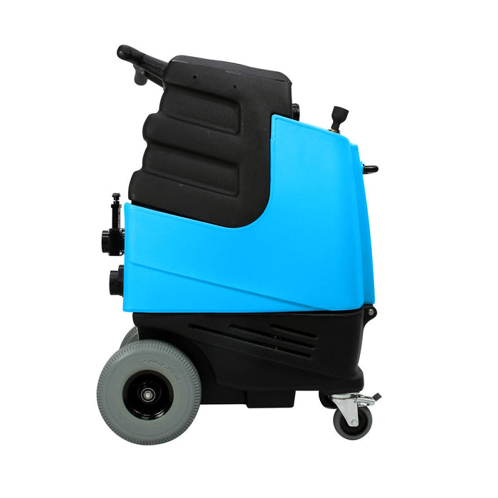 Side of Mytee Extractor with Large Wheels & Locking Casters