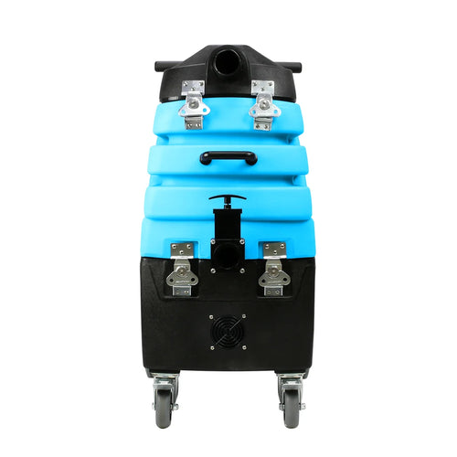 Front View of the Mytee Flood Hog Extractor with Dump Valve and Vacuum Hookup Connection Thumbnail