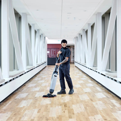 Cleaning a Hallway with the Nilfisk Dryft Li-ion Micro Floor Scrubber Thumbnail