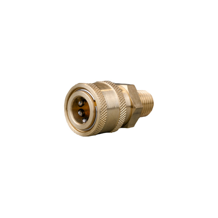 Side view of the Coupler 1/4" Socket;Male Brass