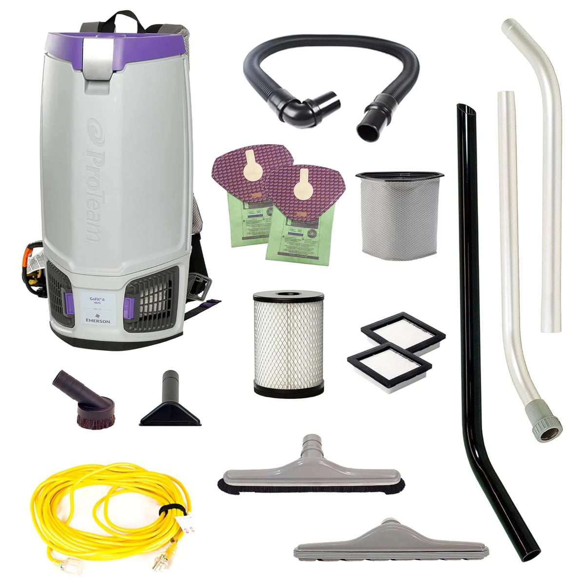 ProTeam® GoFit® 6 HEPA Filtered Backpack Vacuum w/ Remediation Tool Kit ...