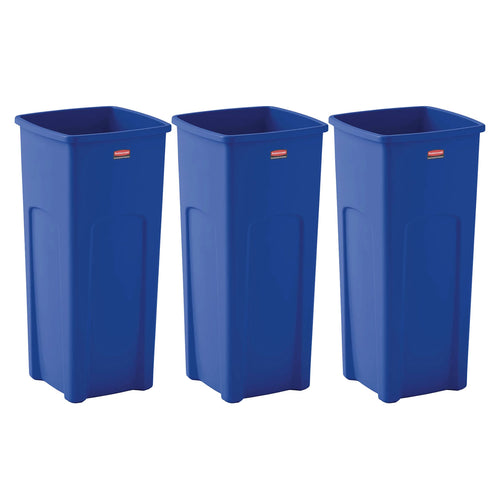 Rubbermaid® Universal 23 Gallon Square Blue Recycling Bins - Case of 3 Thumbnail