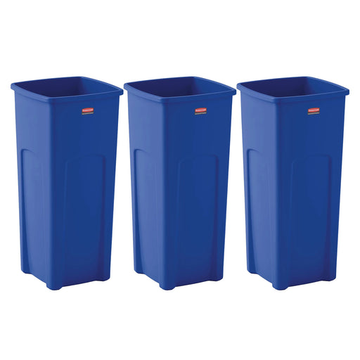 Rubbermaid® Universal 23 Gallon Square Blue Recycling Bins - Case of 3 Thumbnail