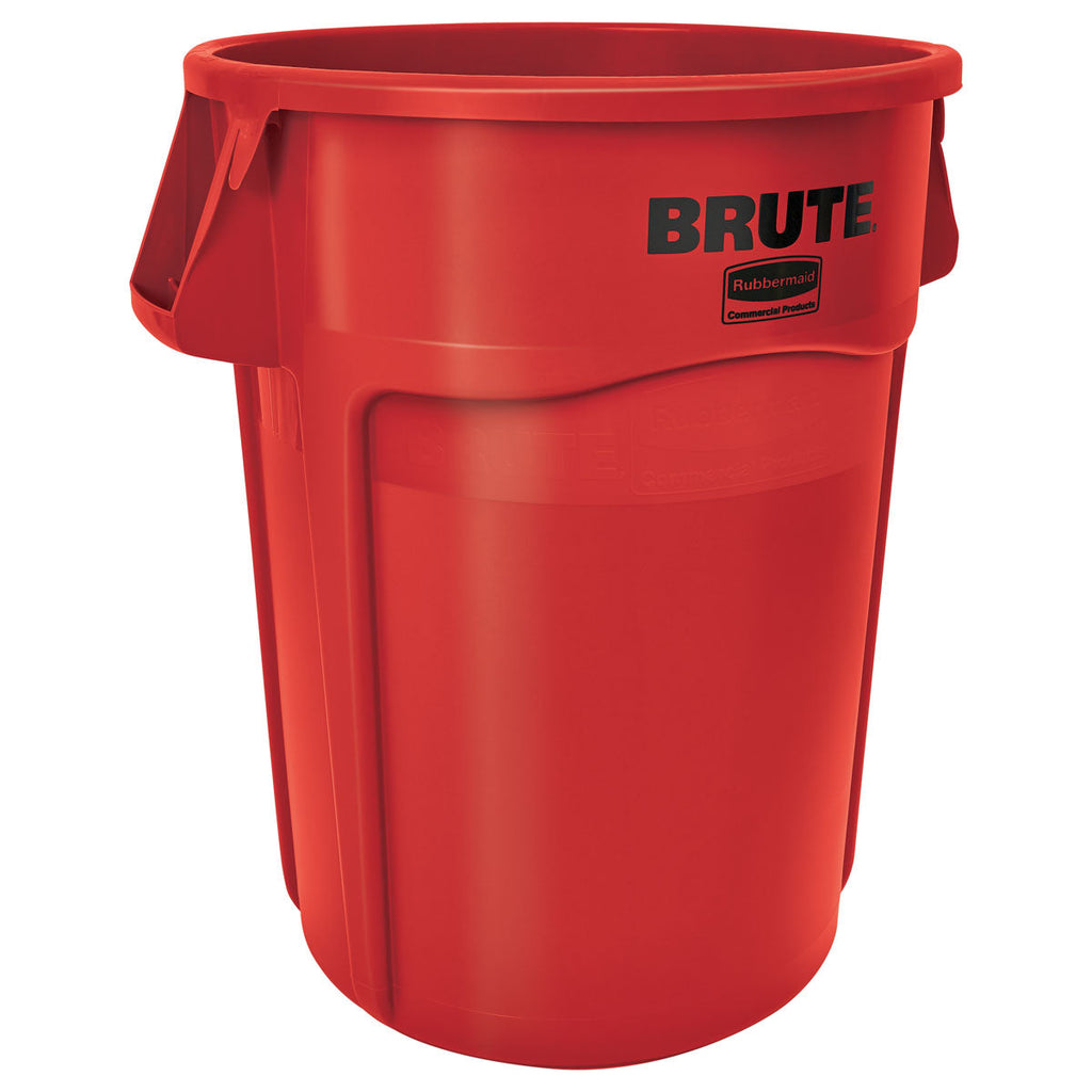 Rubbermaid® Brute® Round 44 Gallon Red Vented Trash Container