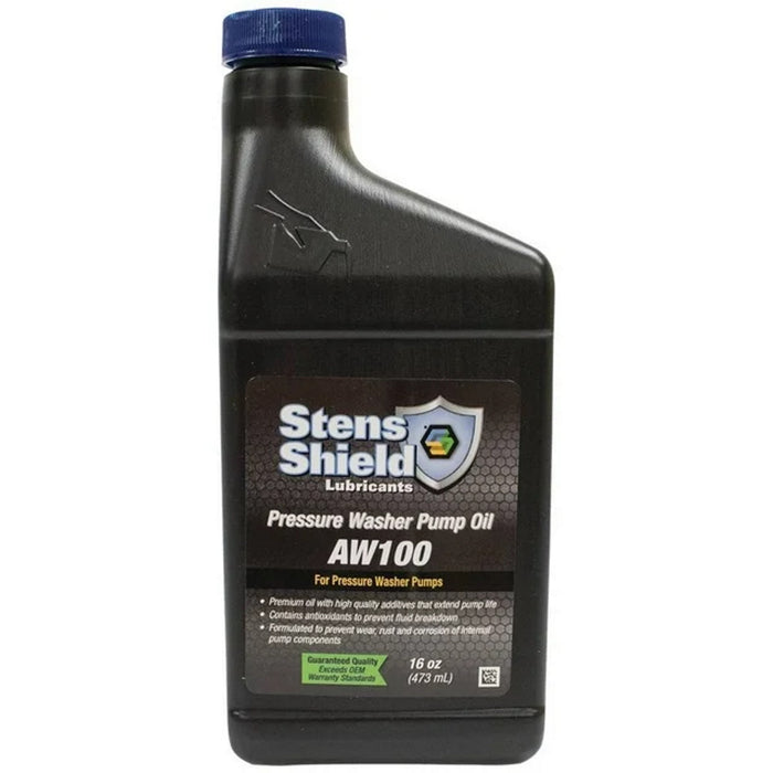 Front of Stens Shield Pressure Washer Pump Oil AW100 16oz.