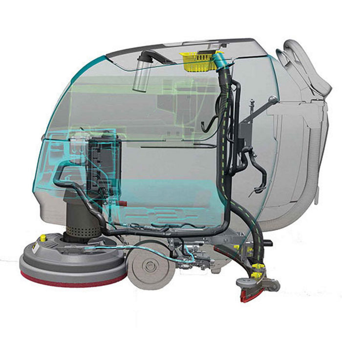 Illustration of the Tennant® T300e 20" Walk Behind Automatic Floor Scrubber w/ Pad Driver - 11 Gallons Thumbnail