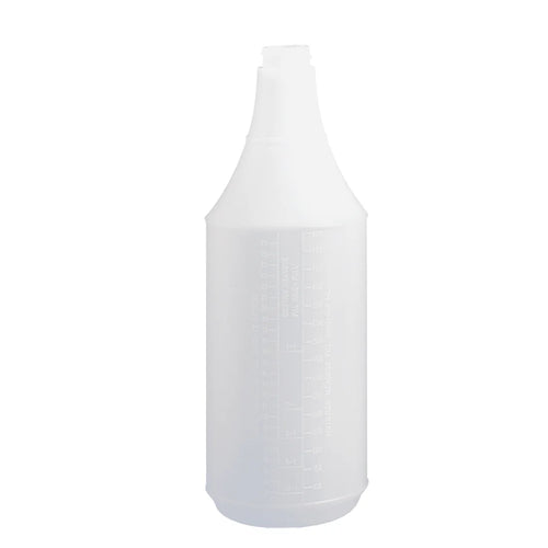Tolco 32 ounce White 9.5 inch Tall Round Spray Bottle with Embossed Measuring Scale Thumbnail
