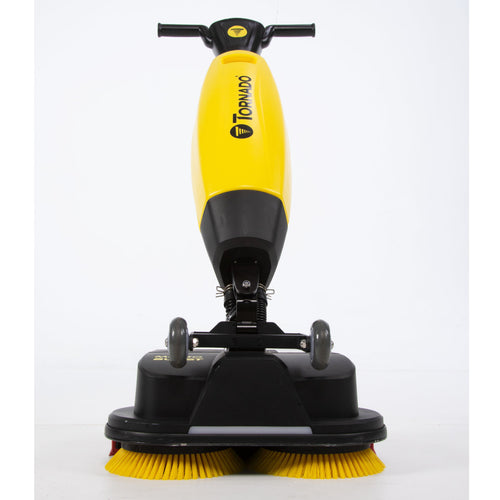 Front View of the Tornado Microburst Floor Scrubber with the Handle Tilted Back Thumbnail