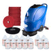 17" Electric Auto Scrubber Floor Cleaning Package w/ Brush, Pads, Degreaser & Defoamer Thumbnail