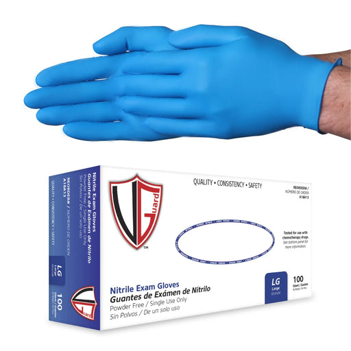 Vguard 4.0 Mil Blue Powder-Free Nitrile Chemo Exam Gloves with Box Thumbnail