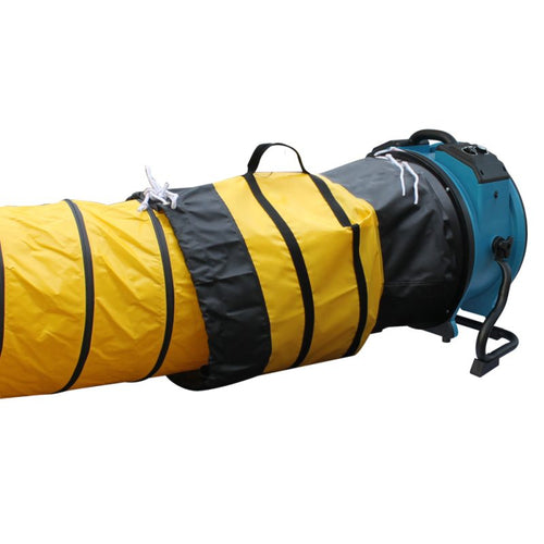 Xpower 16 inch Yellow Expandable Polyester Ducting for X-47ATR & X-48ATR Axial Fans in Use Thumbnail