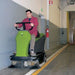 Battery Powered Rider Warehouse Sweeper In Use