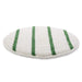 15 inch White Carpet Scrubbing Bonnet with Green Agitation Stripes