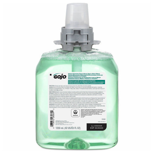 GOJO® FMX-12™ #5163-04 Luxury Foam Cucumber Melon Hand, Hair & Body Wash (1250 ml Dispenser Refills) - Case of 4 Thumbnail