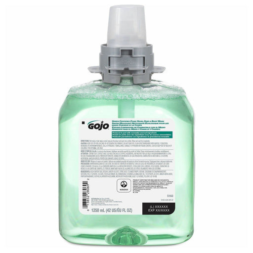 GOJO® FMX-12™ #5163-04 Luxury Foam Cucumber Melon Hand, Hair & Body Wash (1250 ml Dispenser Refills) - Case of 4 Thumbnail