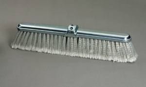 Milwaukee Dustless 24" Gray Flagged Styrene Plastic Bristle Push Broom (#236240) for Polished Floors