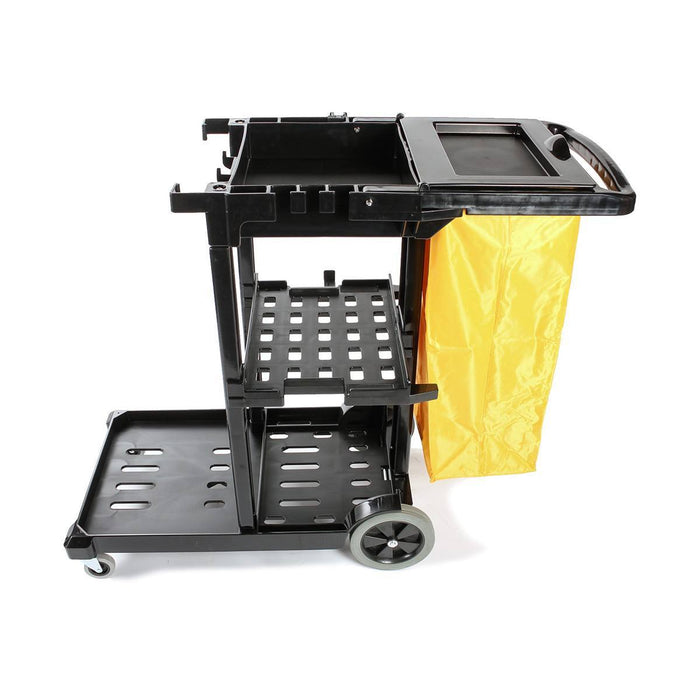 O'Cedar® 3 Shelf Janitor Cleaning Cart (#96980) - Black