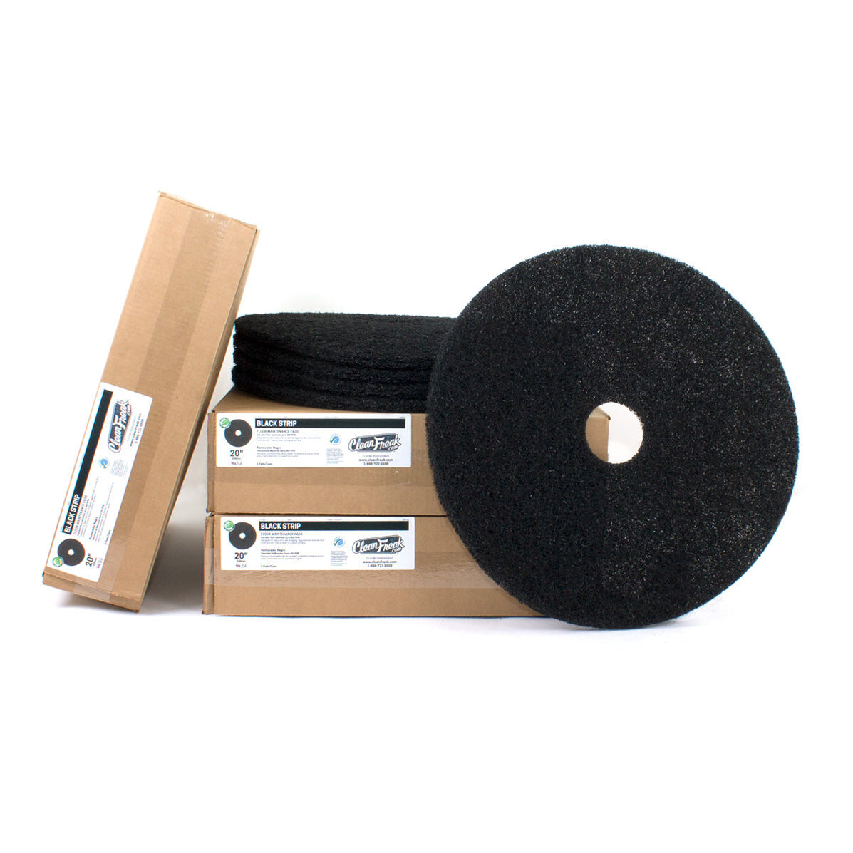 20" Black Floor Wax Stripping Pads Case of 5 —