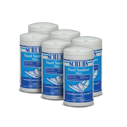 Scrubs Sanitary Hand Wipes Case of 6