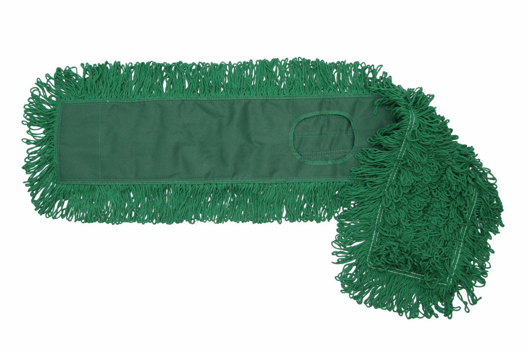 18" O'Cedar MaxiDust™ Green Cotton Loop-End Dust Mops (#96918) - Case of 12