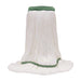 MaxiPlus® Microfiber White Wet Mops w/ 5" Wide Band (Size: Large | Looped Ends) - Case of 12