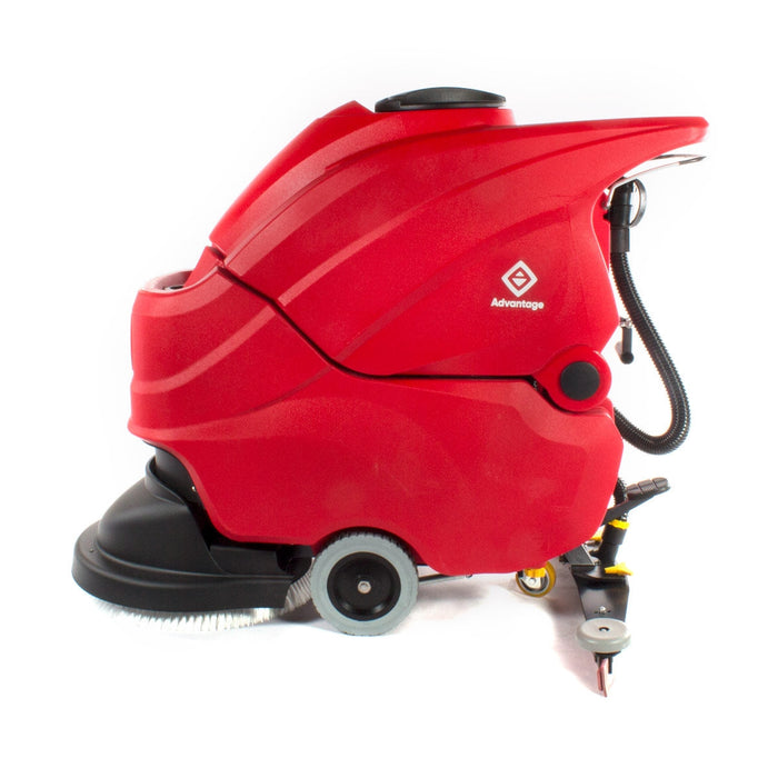 The Advantage 20" Red Automatic Battery Powered Floor Scrubber - Left