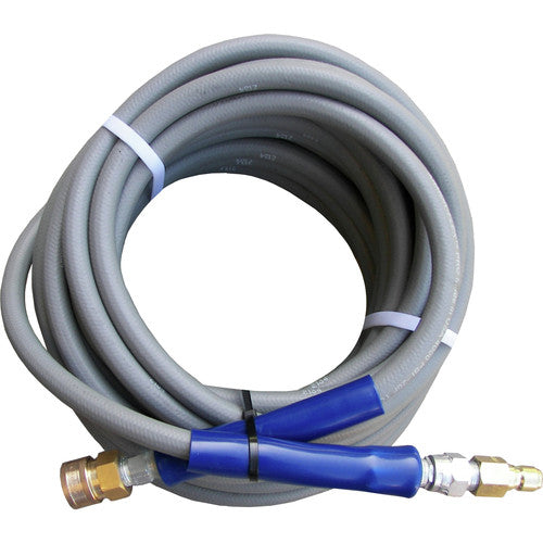 Pressure Washer Hose 100ft, 3/8" 4000 PSI With Quick Connects | Gray Non-Marking Heavy Duty