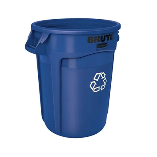 Rubbermaid® Brute® 32 Gallon Vented Round Recycling Container (#FG263273BLUE) - Blue
