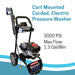 AR Blue Clean 3000 PSI Electric Cart Mounted Pressure Washer