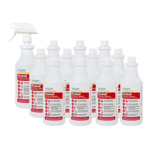 Bright Solutions® ‘Fireball’ RTU Cleaner & Degreaser (32 oz Spray Bottles) - Case of 12