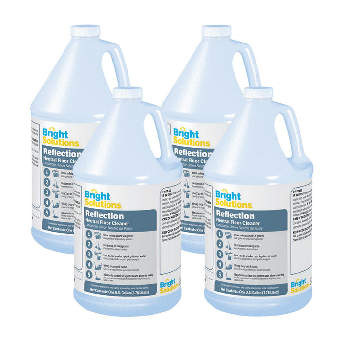 Bright Solutions® 'Reflection' Rinse Free Neutral Floor Cleaner (#180000-41) - Case of 4 Gallons