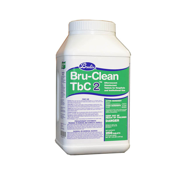 Brulin® Bru-Clean TbC 2™ Canine Parvo Hospital Grade Effervescent Disinfectant (13.1 Gram Tablets) - Tub of 256