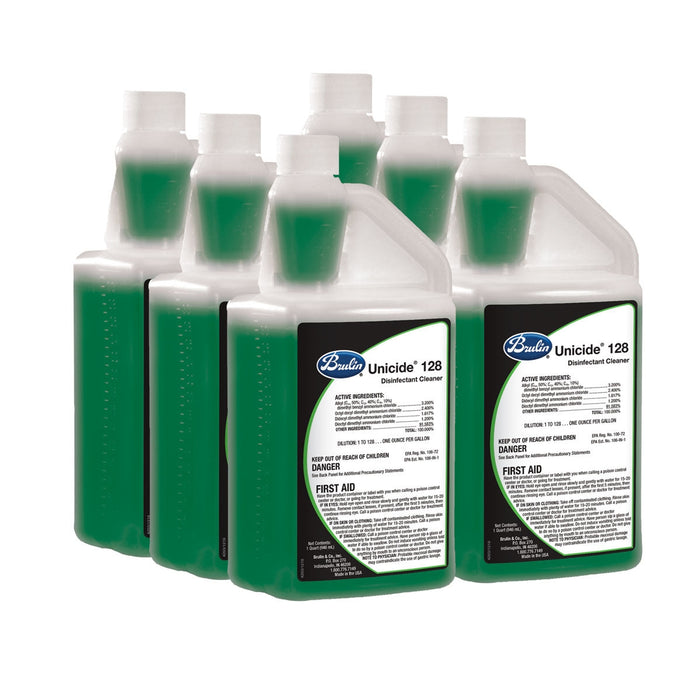 Brulin® Unicide 128™ Concentrated Disinfectant Cleaner (32 oz Bottles) - Case of 6