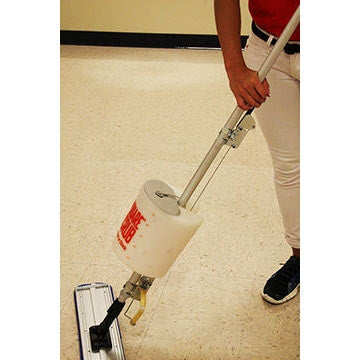 Square Scrub Bucket on a Stick Floor Finish Applicator in Use
