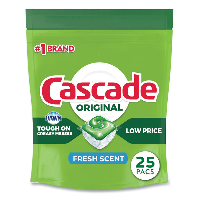Cascade® Original Fresh Scent Dish Washer ActionPacs (25 Pods per Pouch) - Case of 5 Pouches