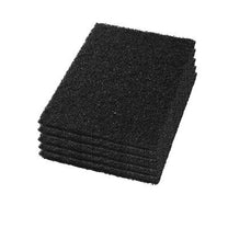 Case of 14 x 20 inch Black Rectangular Floor Stripping Pads - 5 Pads