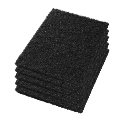 Case of 14 x 20 inch Black Rectangular Floor Stripping Pads - 5 Pads Thumbnail